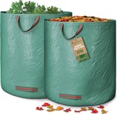 2 x tuinafvalzakken met handgrepen, 272 liter, hoge inhoud, uv-bestendig en waterafstotend, herbruikbare en stabiele tuinzakken