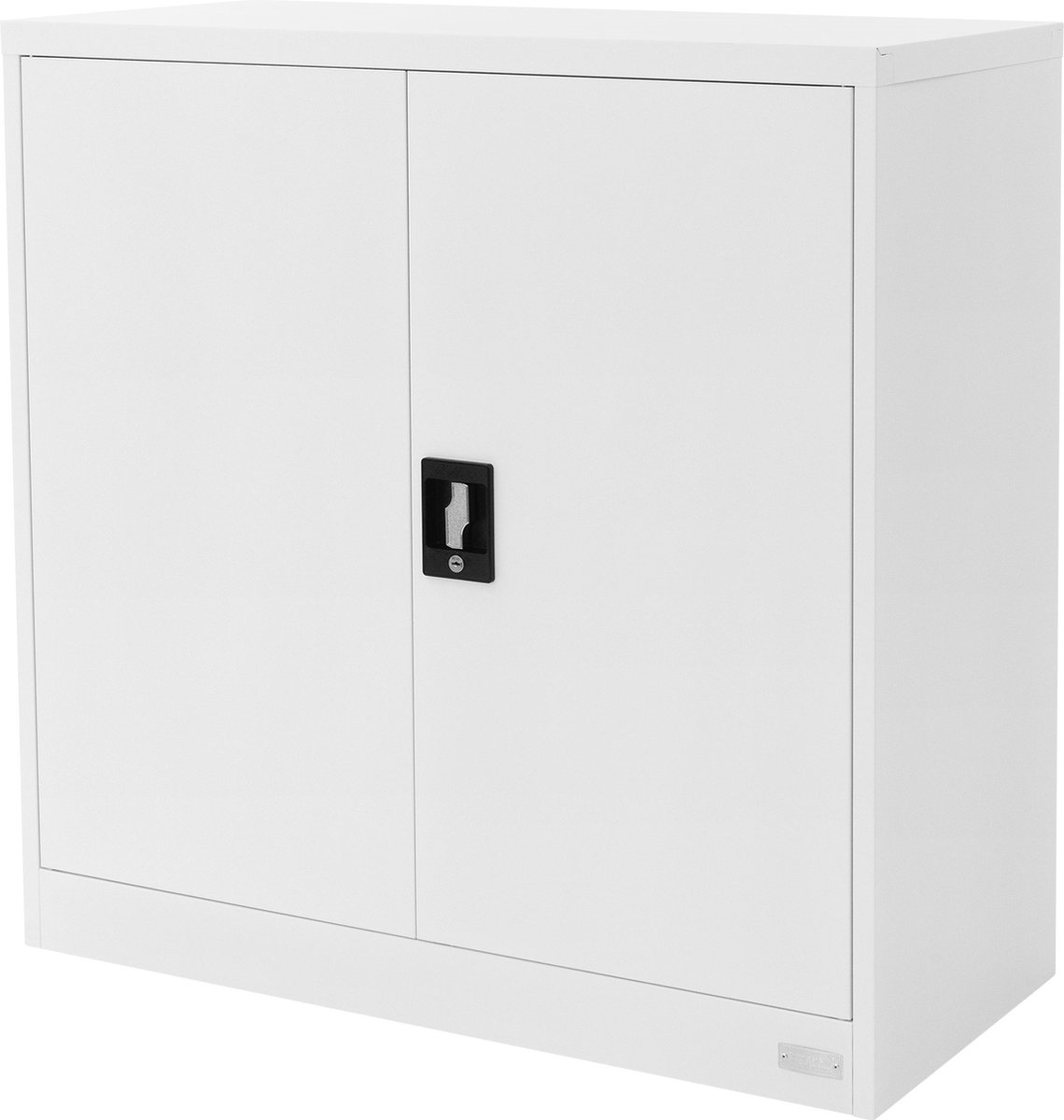 ml-design Afsluitbare archiefkast, 90x40x90 cm, wit, staal, 2 in hoogte verstelbare planken, kantoorkast met 2 deuren, metalen kast Stalen opbergkast Materiaalkast