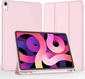 Coque iPad Air 5 - Coque iPad Air 4 - Coque Tri-Fold - Rose - Compatible avec Apple iPad Air 4e et 5e génération - 10,9 pouces - A2324, A2325, A2072, A2588, A2589, A2591