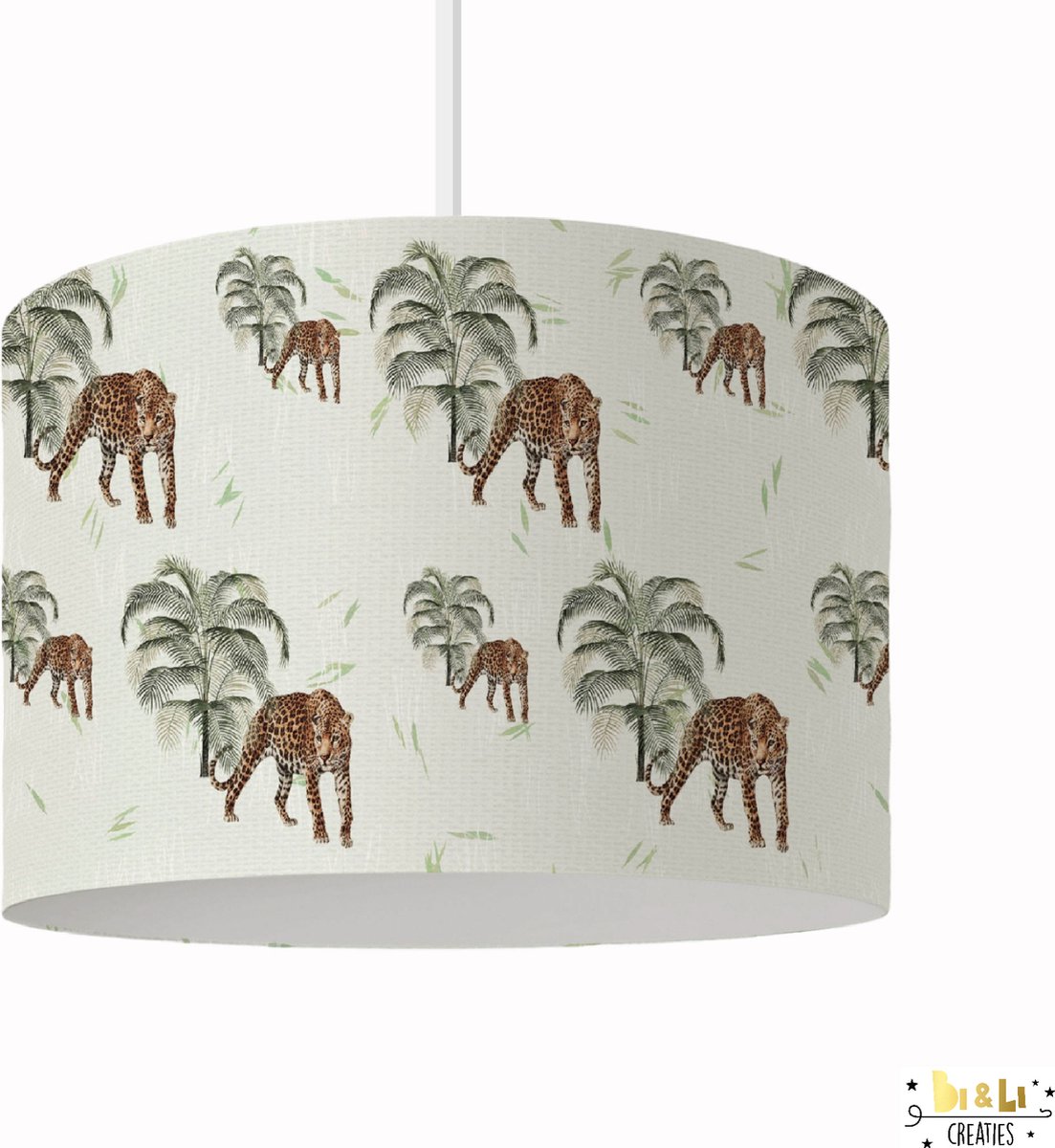 Hanglamp luipaarden - lampen - 30x30x24 cm - kinder & babykamer - kunststof - wit - excl. lichtbron