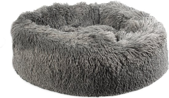 Duvo+ hondenmand donut met lang haar grijs 55x30x17 cm