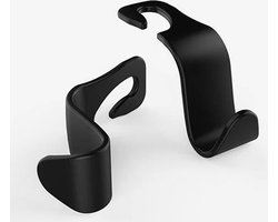 Hoofdsteun Haak - 2 Stuks - Auto - Hoofdsteun Haken - Hanger Voor Tassen - Rugleuning Organizer - Waterfles Houder - Bevestiging Haken - Auto Opslag - Interieur Accessoires - Zwart