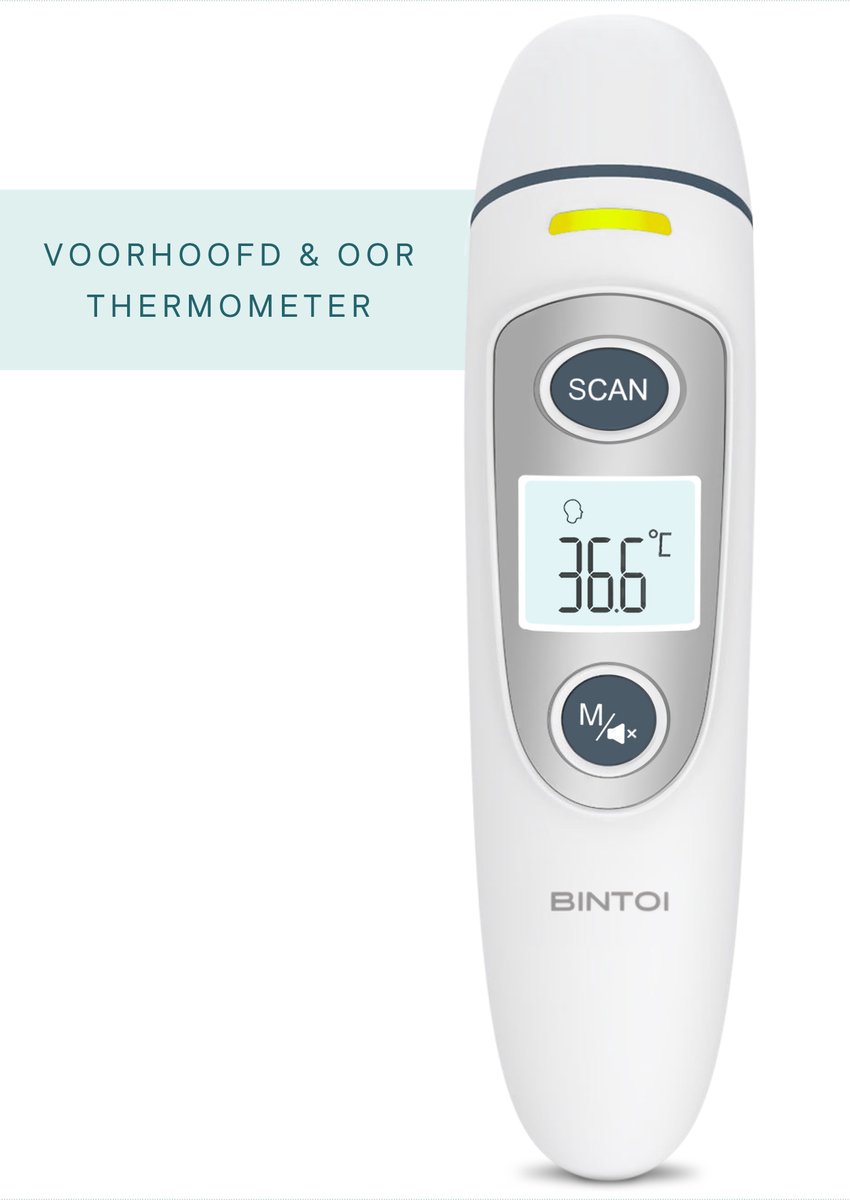 Bintoi® X200 - Thermometer voorhoofd - Oorthermometer - Koortsthermometer - BINTOI