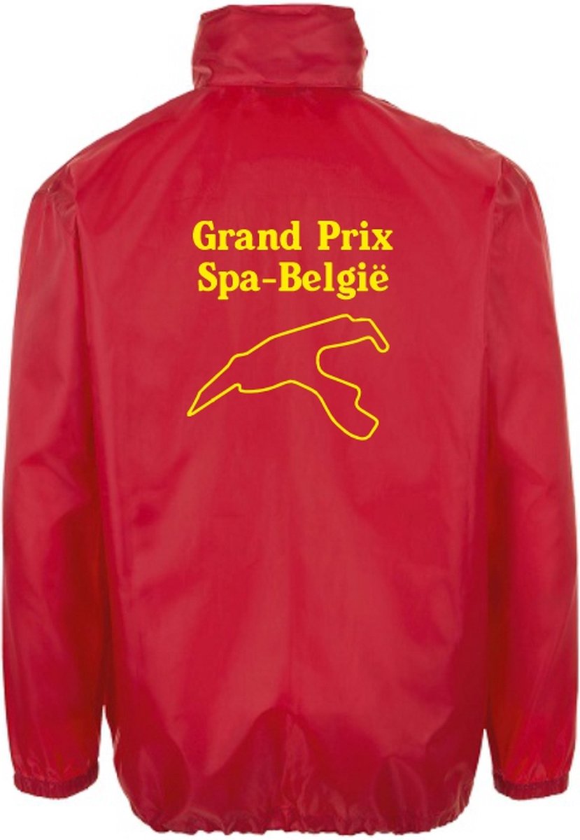Eizook Windjacket Jas Grand Prix Spa Belgie – Large Met Capuchon Rood