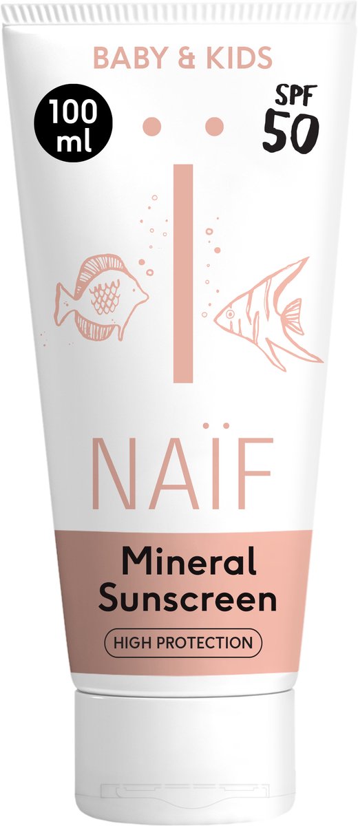 Naïf Zonnebrand Crème SPF50 - 100ML - Baby & Kids - Met Natuurlijke Ingrediënten