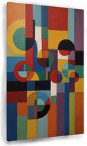 Kleurrijke abstractie - Kleurrijk schilderij op canvas - Schilderij op canvas abstracte kunst - Landelijke schilderijen - Schilderijen op canvas - Decoratie slaapkamer - 50 x 70 cm 18mm