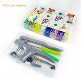 360 Sets T5 Plastic Knoppen Bevestigingsmiddelen Drukknop + Snap Tang-set voor Alle Soorten Kleding DIY (24 kleuren, tang voor T3, T5, T8) (T5-knoppen en tools)