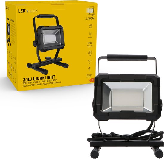 Foto: Led s work werklamp 2400 robuuste behuizing extra sterk snoer 150 cm ip65 waterdicht 30w