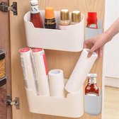 Opbergbox voor keukenkastdeur, 4 stuks, zelfklevende kastdeur-organizer, wandgemonteerde opbergdoos, kleine voorwerpen, opbergdoos voor kast/badkamer/koelkast