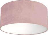 Plafondlamp velours roze - Kinderkamerdecoratie- Lamp voor aan het plafond - Diameter 35cm x 15cm hoog | E27 fitting maximaal 40 watt | Excl. Lichtbron