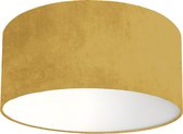Plafondlamp velours oker geel - Kinderkamerdecoratie- Lamp voor aan het plafond - Diameter 35cm x 15cm hoog | E27 fitting maximaal 40 watt | Excl. Lichtbron