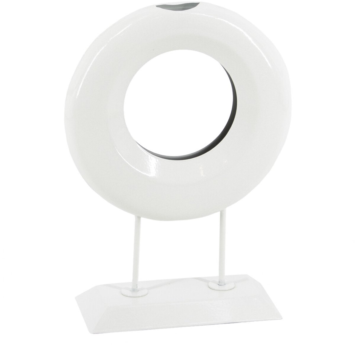 HomeBound by KY | Ornament metaal donut white marble | Decoratief beeld | Ornament