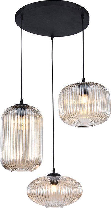 Olucia Charlois - Suspension - Ambre/ Zwart - E27