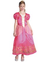 LUCIDA - Elegante roze en goudkleurige prinses outfit voor meisjes - L 128/140 (10-12 jaar)