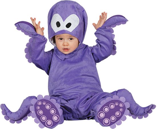 Nauwgezet dodelijk kin Paarse octopus pak met capuchon voor baby's - Verkleedkleding 1/2 JAAR |  bol.com