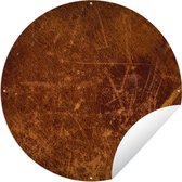 Garden Circle Cuir - Aspect Cuir - Marron - Oranje - 90x90 cm - Affiche de Jardin Ronde - Extérieur