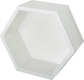 Hexagon kubus wit gelakt 15mm 27x27x12cm