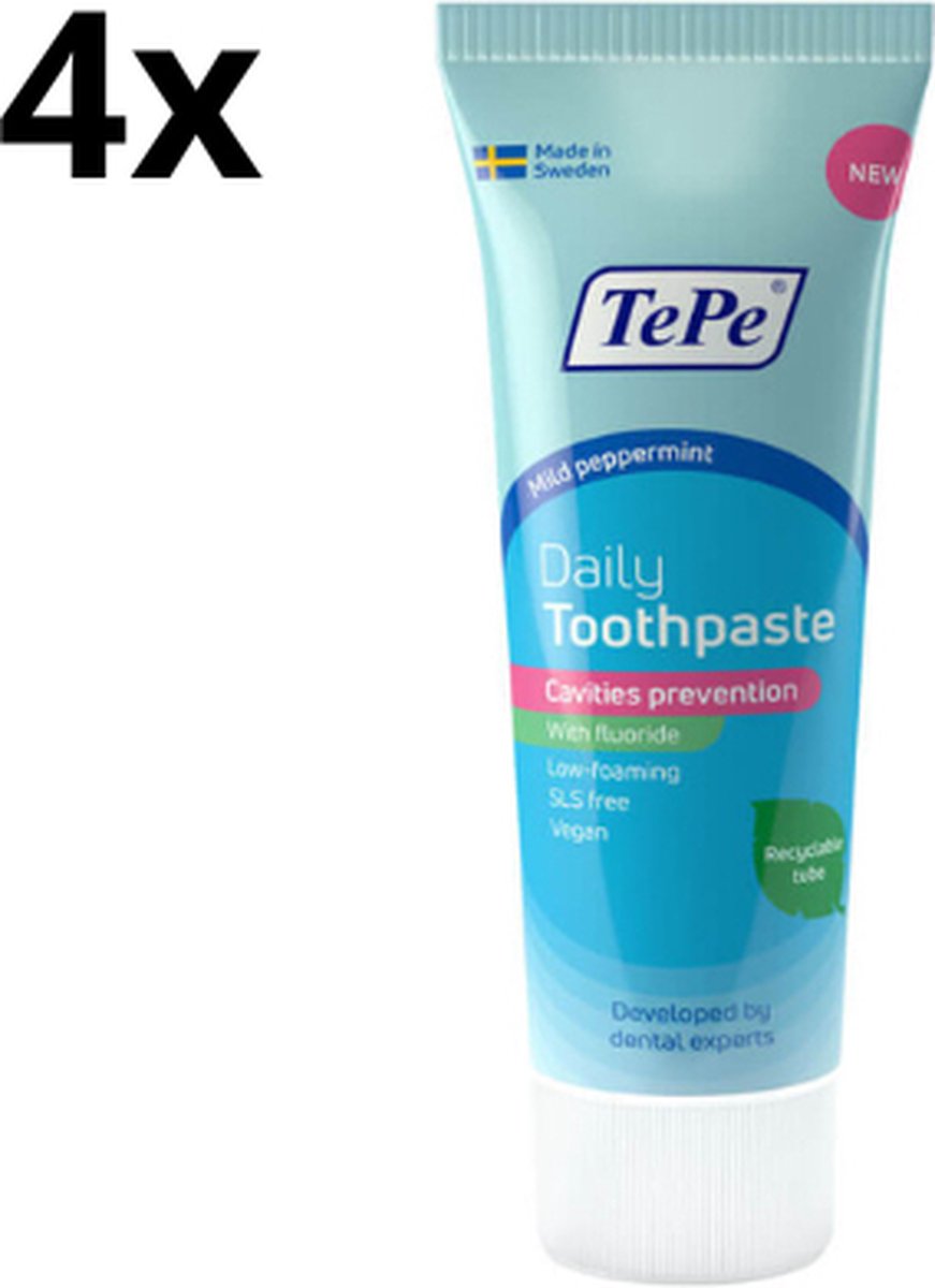 TePe Daily Tandpasta - 4 x 75 ml - Voordeelverpakking