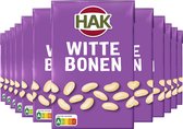 HAK Witte Bonen in Pak 12x 380gram - Pure smaak en rijk aan eiwitten. Vegan - Plantaardig - Vegetarisch - Peulvruchten - Groenteconserven