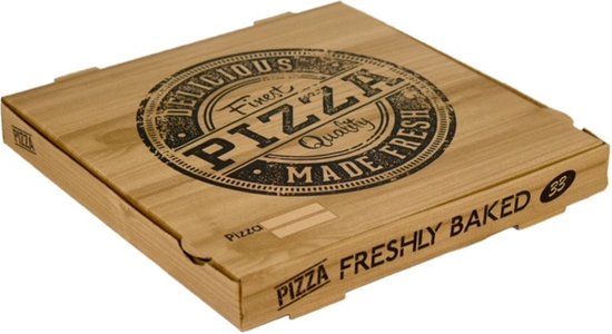 50 stuks x Pizzadoos - Golfkarton - Bedrukt - 28x28x4cm - pizza - kraft - Party - pizzadozen - pizzadoos karton - kartonnen pizzadoos - milieuvriendelijk - Pizzadoos - takeaway - bedrukte pizzadozen - Italiaans - feest - Restaurant - V.I.O.
