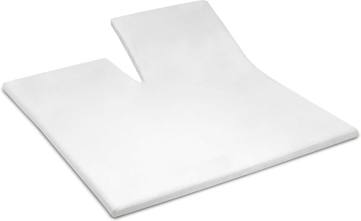 Cinderella - Sundays - Topper Hoeslaken met split - 200x210 cm - Tot 15 cm matrashoogte - 100% Katoen-Satijn - Wit
