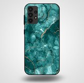Smartphonica Telefoonhoesje voor Samsung Galaxy A32 4G met marmer opdruk - TPU backcover case marble design - Goud Groen / Back Cover geschikt voor Samsung Galaxy A32 4G