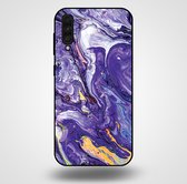 Smartphonica Telefoonhoesje voor Samsung Galaxy A50s met marmer opdruk - TPU backcover case marble design - Goud Paars / Back Cover geschikt voor Samsung Galaxy A50s