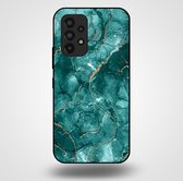 Smartphonica Telefoonhoesje voor Samsung Galaxy A53 5G met marmer opdruk - TPU backcover case marble design - Goud Groen / Back Cover geschikt voor Samsung Galaxy A53 5G