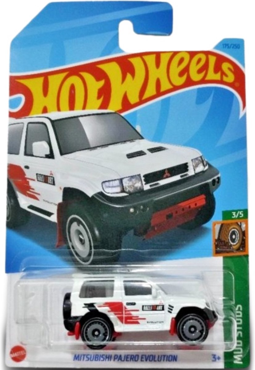 Bol.com Hot Wheels Mitsubishi Pajero Evolution - Wit - 7 cm - Schaal 1:64 aanbieding