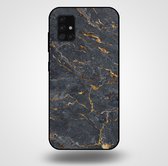 Smartphonica Telefoonhoesje voor Samsung Galaxy A51 5G met marmer opdruk - TPU backcover case marble design - Goud Grijs / Back Cover geschikt voor Samsung Galaxy A51 5G