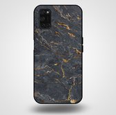 Smartphonica Telefoonhoesje voor OPPO A52 met marmer opdruk - TPU backcover case marble design - Goud Grijs / Back Cover geschikt voor Oppo A52