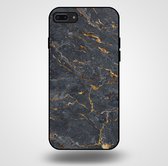 Smartphonica Telefoonhoesje voor iPhone 7/8 Plus met marmer opdruk - TPU backcover case marble design - Goud Grijs / Back Cover geschikt voor Apple iPhone 7 Plus;Apple iPhone 8 Plus