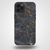 Smartphonica Telefoonhoesje voor iPhone 12 Pro Max met marmer opdruk - TPU backcover case marble design - Goud Grijs / Back Cover geschikt voor Apple iPhone 12 Pro Max