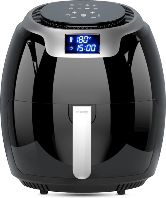 Foto: Niceey airfryer xxl heteluchtfriteuse 1800w 8 0l incl kookboek zwart