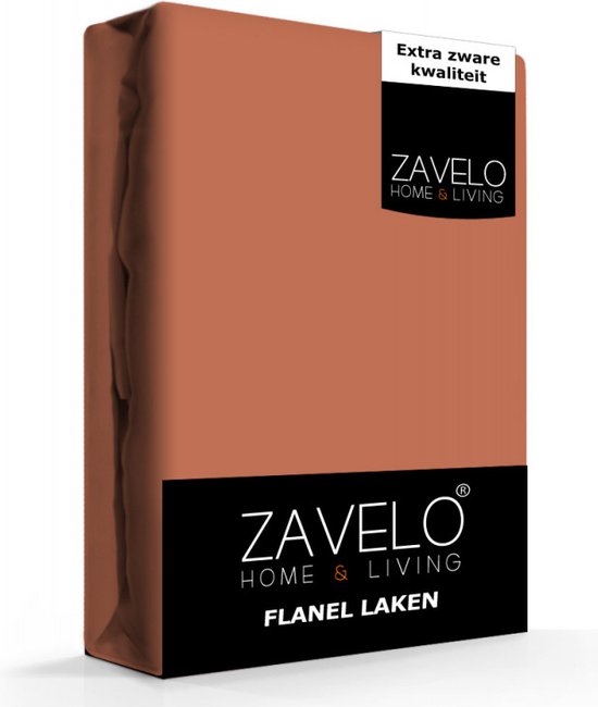 Zavelo Deluxe Flanel Laken Brique - Lits-jumeaux (240x260 cm) - 100% katoen - Extra Dik - Zware Kwaliteit - Hotelkwaliteit