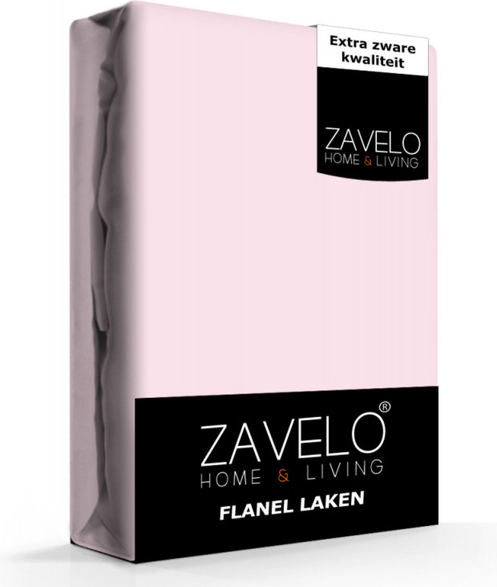 Zavelo Deluxe Flanel Laken Roze - 1-persoons (150x260 cm) - 100% katoen - Extra Dik - Zware Kwaliteit - Hotelkwaliteit