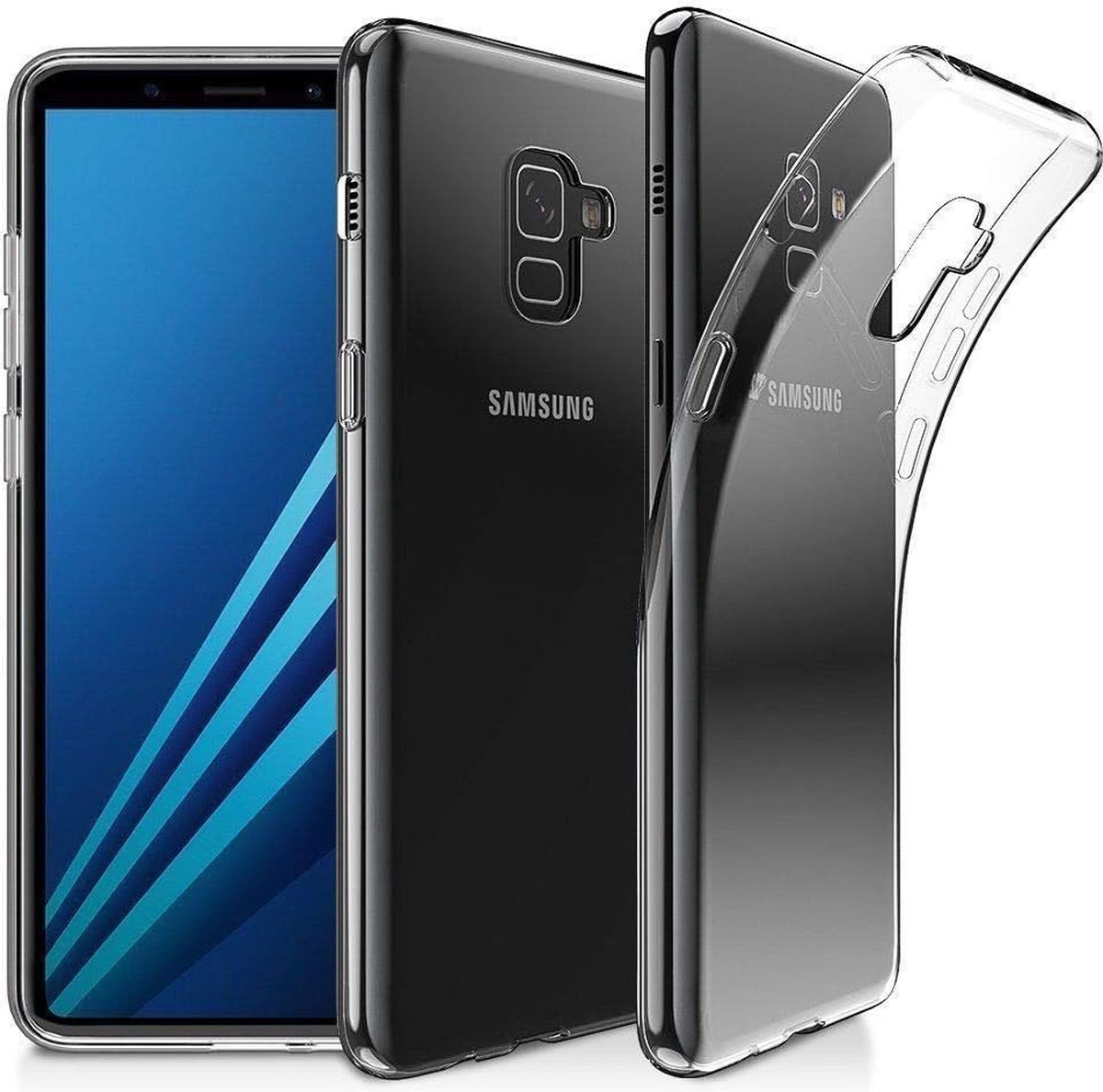 Flexibele achterkant Silicone hoesje Transparant Geschikt voor: Samsung Galaxy A8 2018