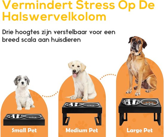 Dubbele Kattenvoerbak – Wandgemonteerd – Verstelbaar – Ergonomisch – Uitneembare Bakjes – Wit – Grote Capaciteit