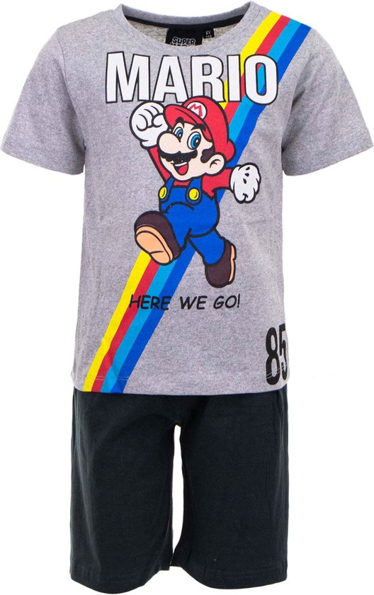 Super Mario Pyjama short - Taille 122 - Grijs