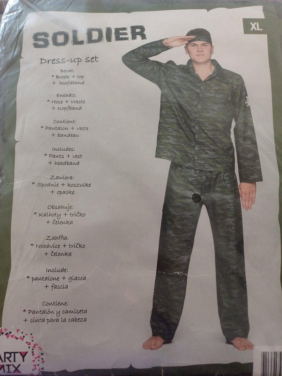 verkleedpak soldaat maat M