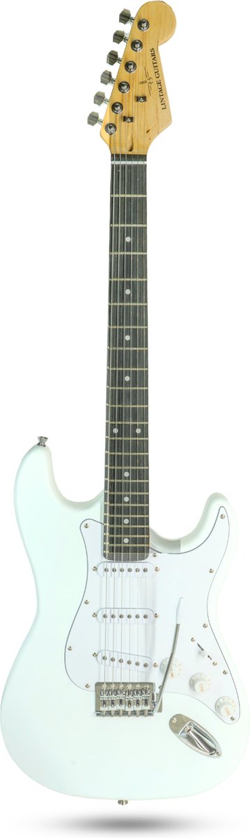 Elektrische gitaar - Stratocaster ST-1 - Olympic White - Solid Body - Lintage Guitars