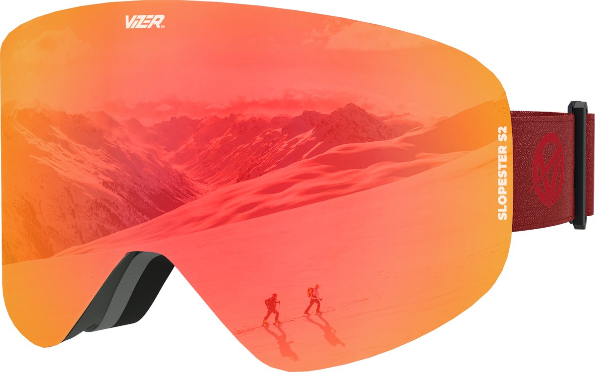 VAIN Vizer Slopester - Masque de ski rouge Femme - Anti-buée - OTG
