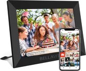 Cadre photo numérique BELLAVITA ® - 10,1 pouces - Écran en Glas - Application Frameo - Cadre photo - WiFi - Écran tactile - 32 Go - Zwart