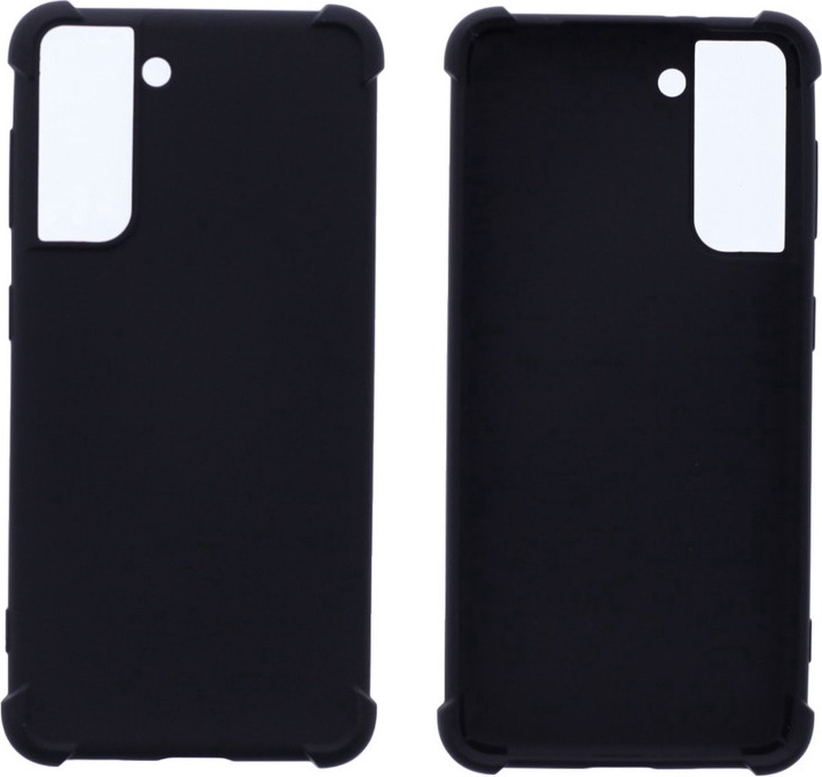 Shockproof Flexibele achterkant Silicone hoesje zwart Geschikt voor: Samsung Galaxy S21
