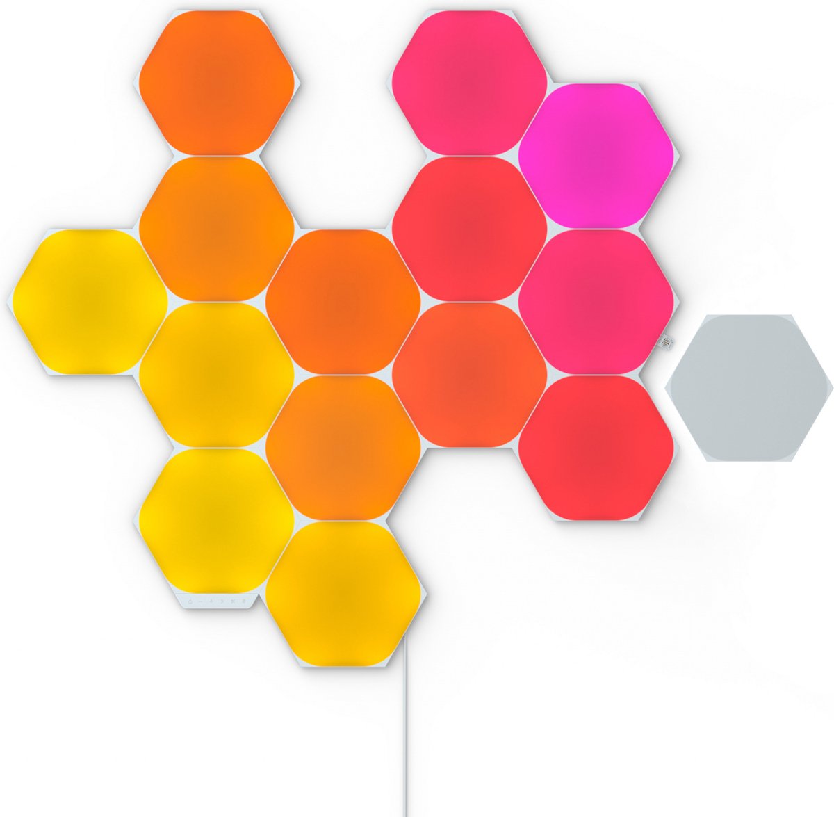 Nanoleaf Shapes Hexagons Starterkit - Slimme Verlichting - 15 LED/RGB Panelen - Siri, Google, Alexa