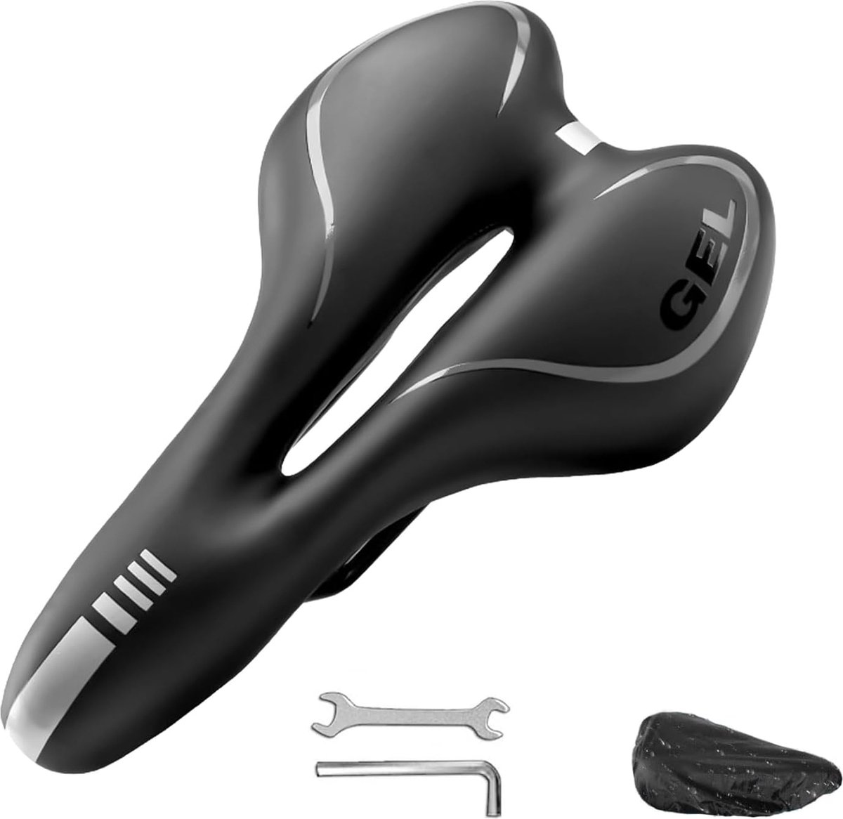 Selle de vélo confortable et ergonomique hommes femmes, selle velo large ultra  confort avec bande réfléchissante, siège de vélo p - Cdiscount Sport