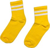 Chaussettes Sockston - 2 paires de chaussettes Yellow avec rayures White - Chaussette Yellow - Chaussettes drôles - Happy Chaussettes