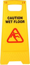 Waarschuwingsbord gladde of natte vloer - 'Caution wet floor' - tweezijdig