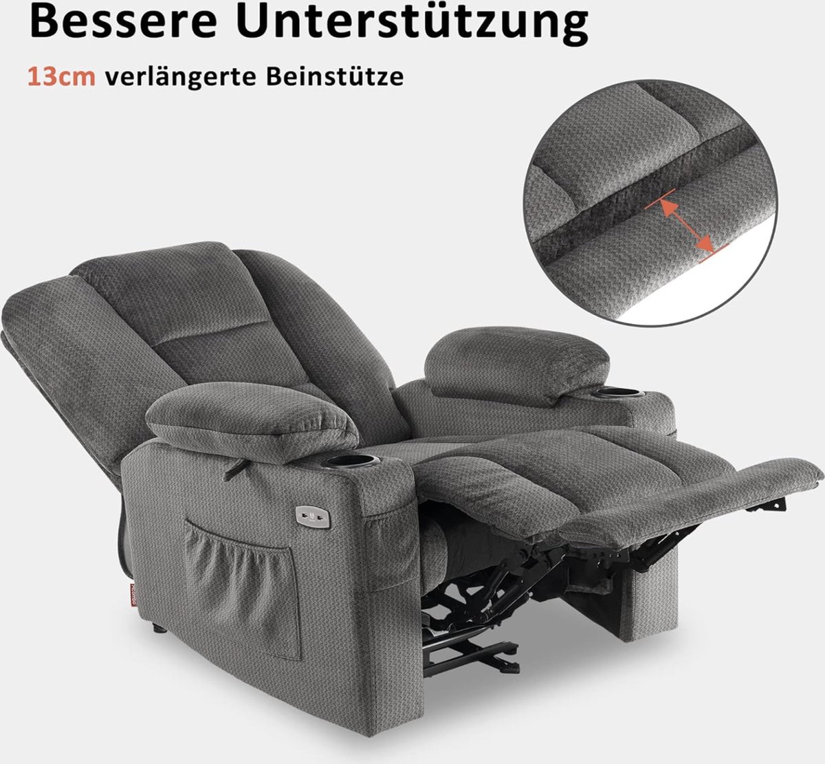 Afbeelding 3 van Mara Luxe Massagestoel Elektrisch Verstelbaar Grijs