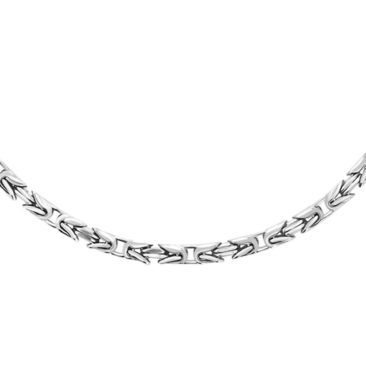 Juwelier Zwartevalk - Zilveren vierkante koningsschakel ketting - BIZ 60/65 cm